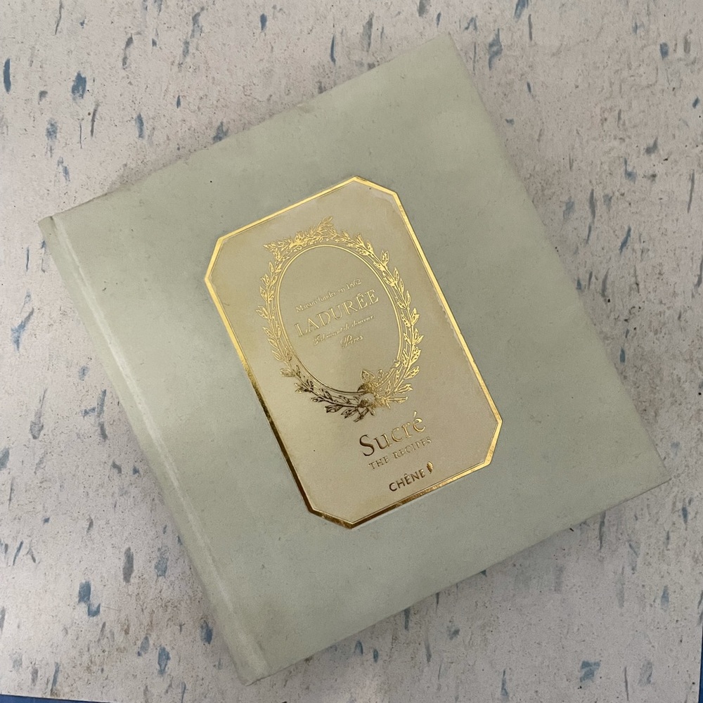 Suede Bound Lauduree Sucre Recipe Book - make your own fancy pastries!